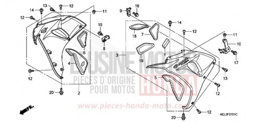 CARENAGE MILIEU (CBR1000RR6/7) CBR1000RR6 de 2006